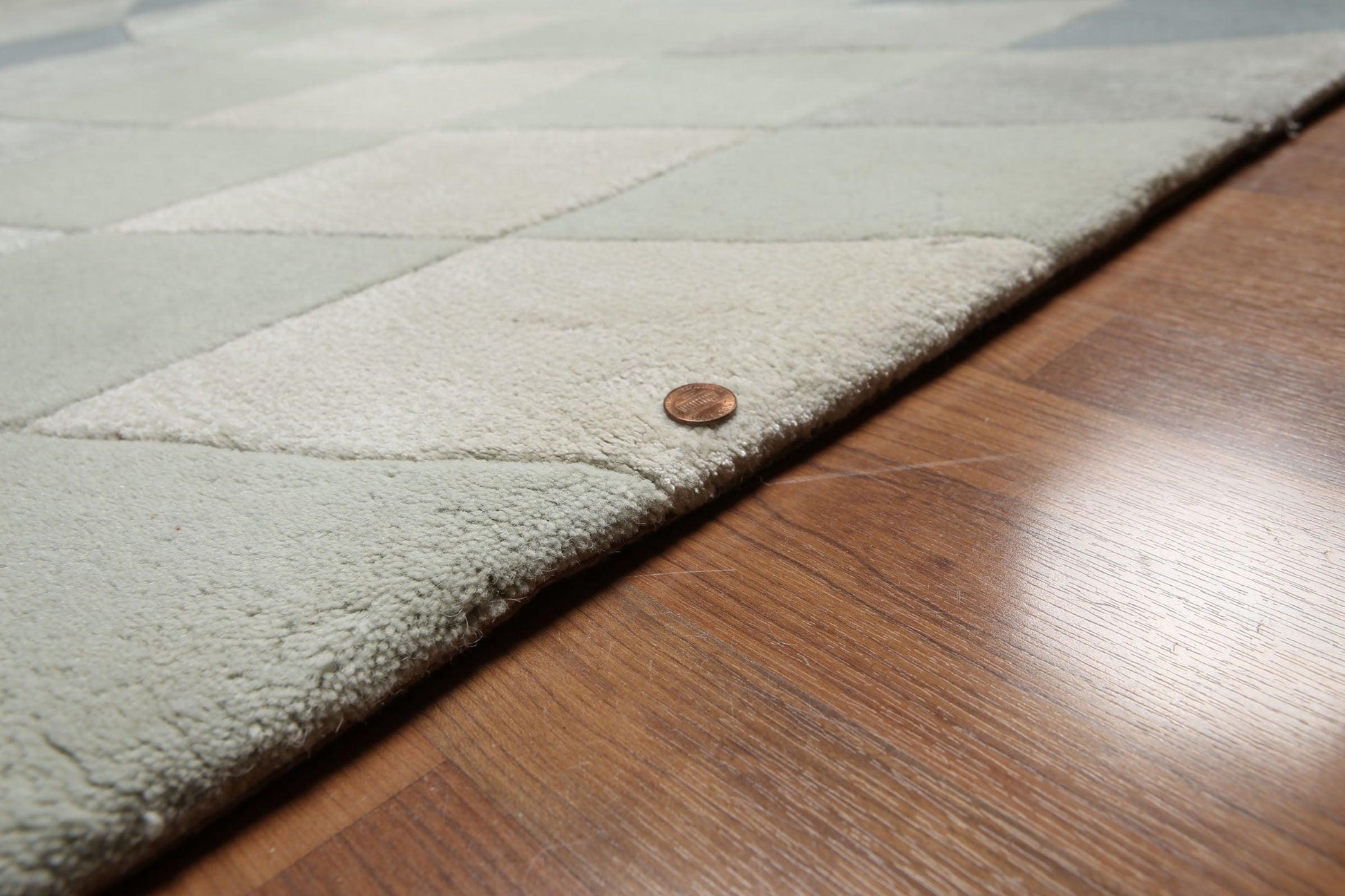 5' x 7'6" Handmade Modern Area rug Wool & viscose Sea foam-4