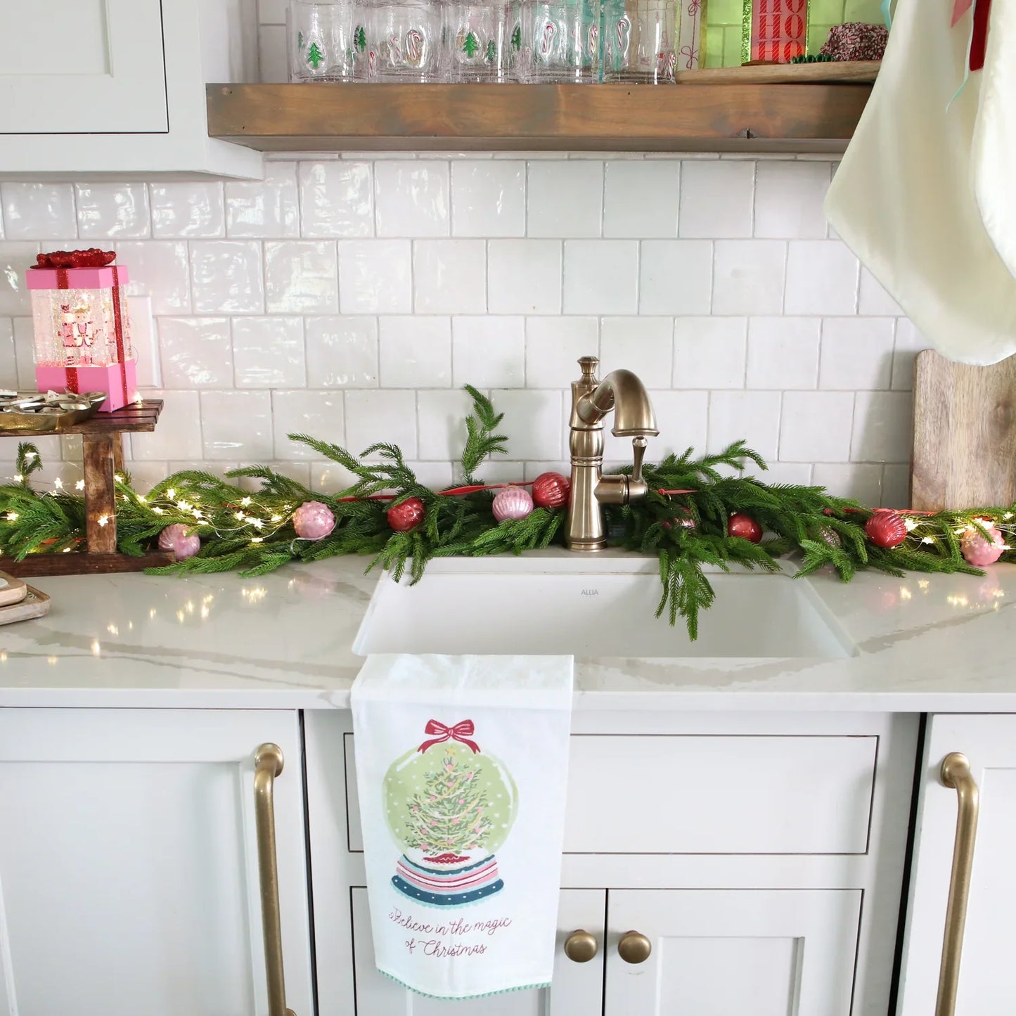 Pink & Red Mercury Glass Ornament Garland