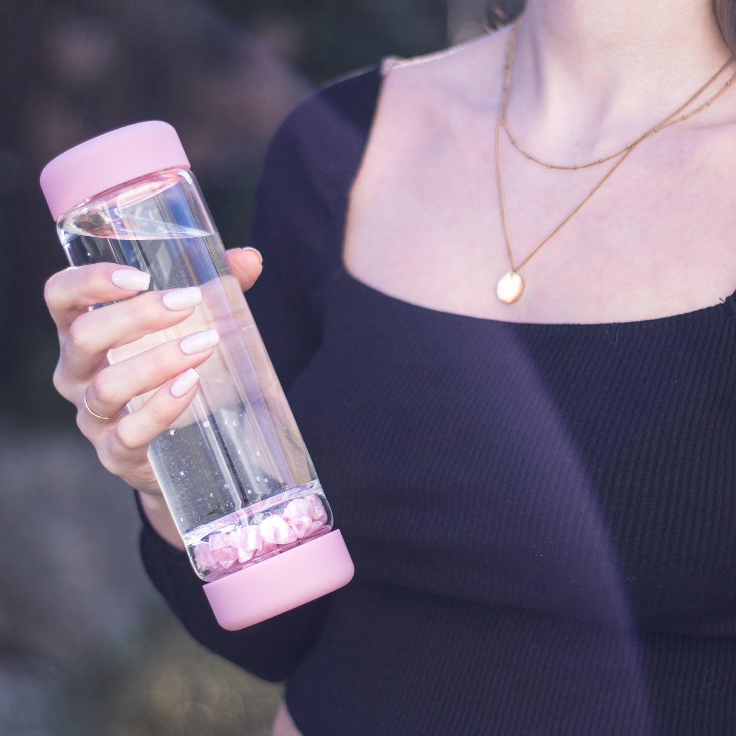 inu! ROSE | The Original DIY Crystal Water Bottle with Rose Quartz