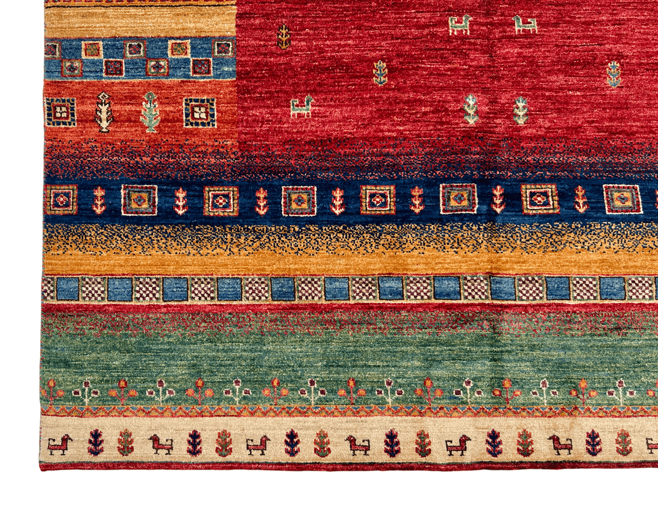 Afghan Gabbeh (5'08"x7'10") red/multicolor-1