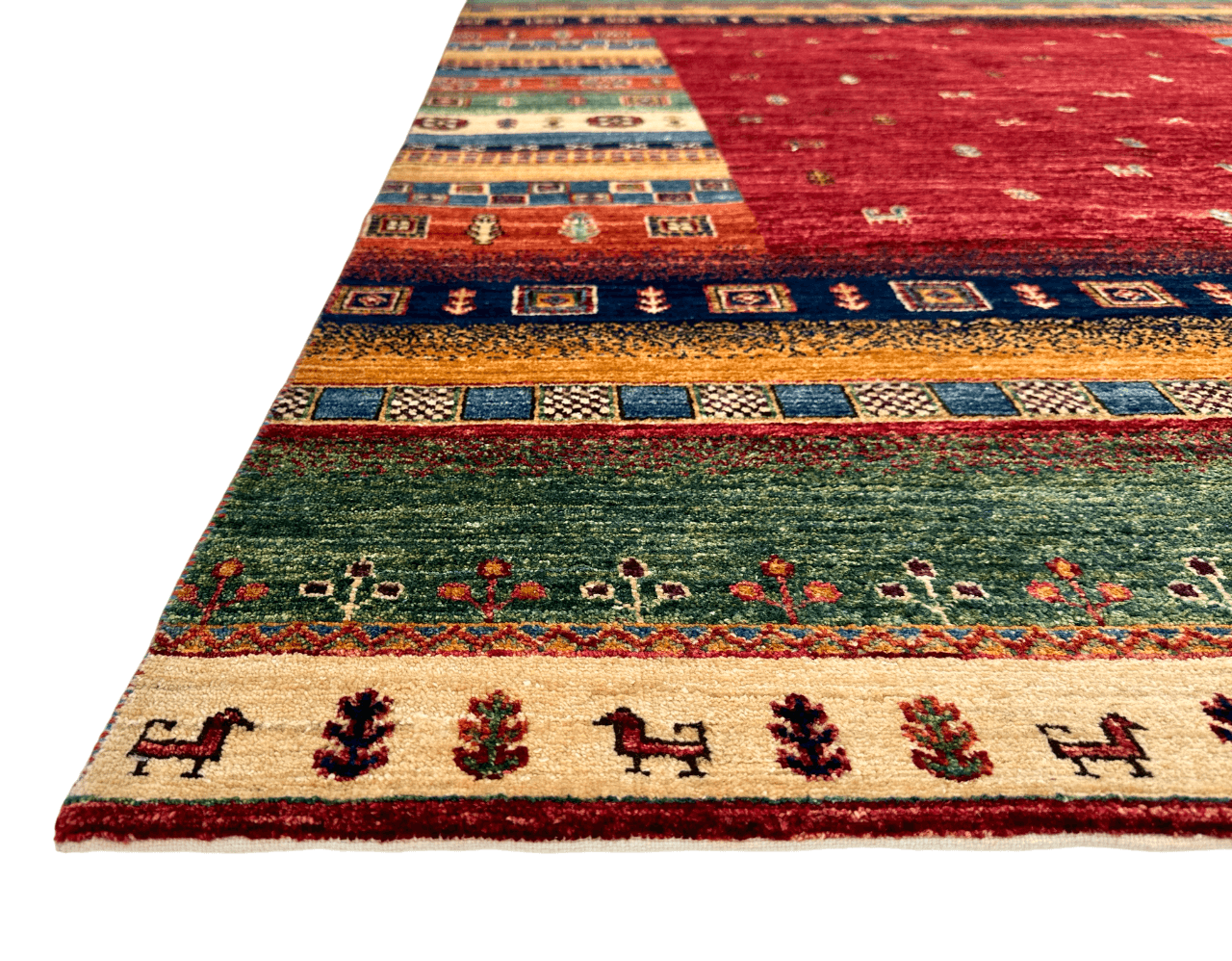 Afghan Gabbeh (5'08"x7'10") red/multicolor-2