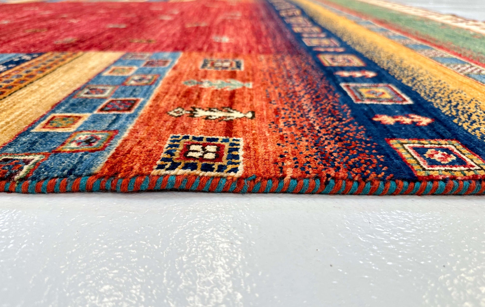 Afghan Gabbeh (5'08"x7'10") red/multicolor-3