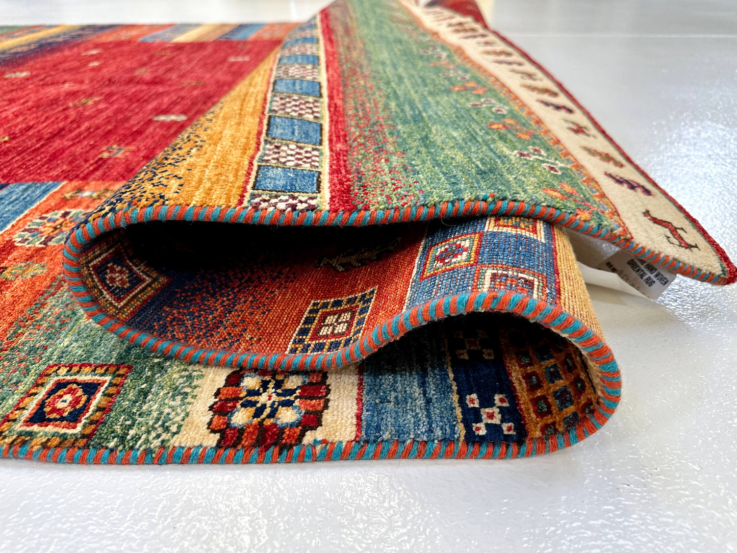 Afghan Gabbeh (5'08"x7'10") red/multicolor-4