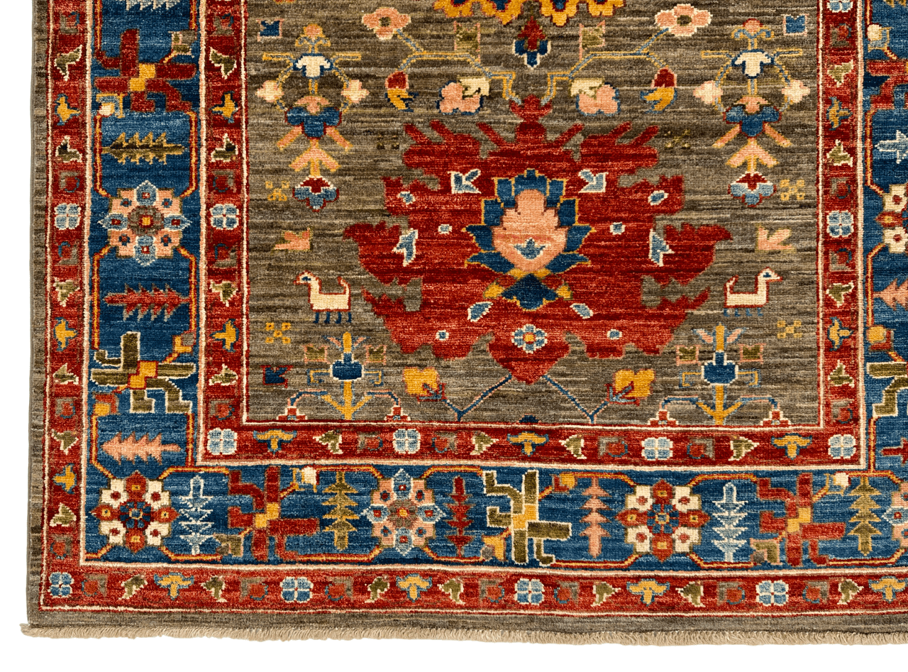 Afghan Ariyana (3'11"x5'09") brown/blue-1