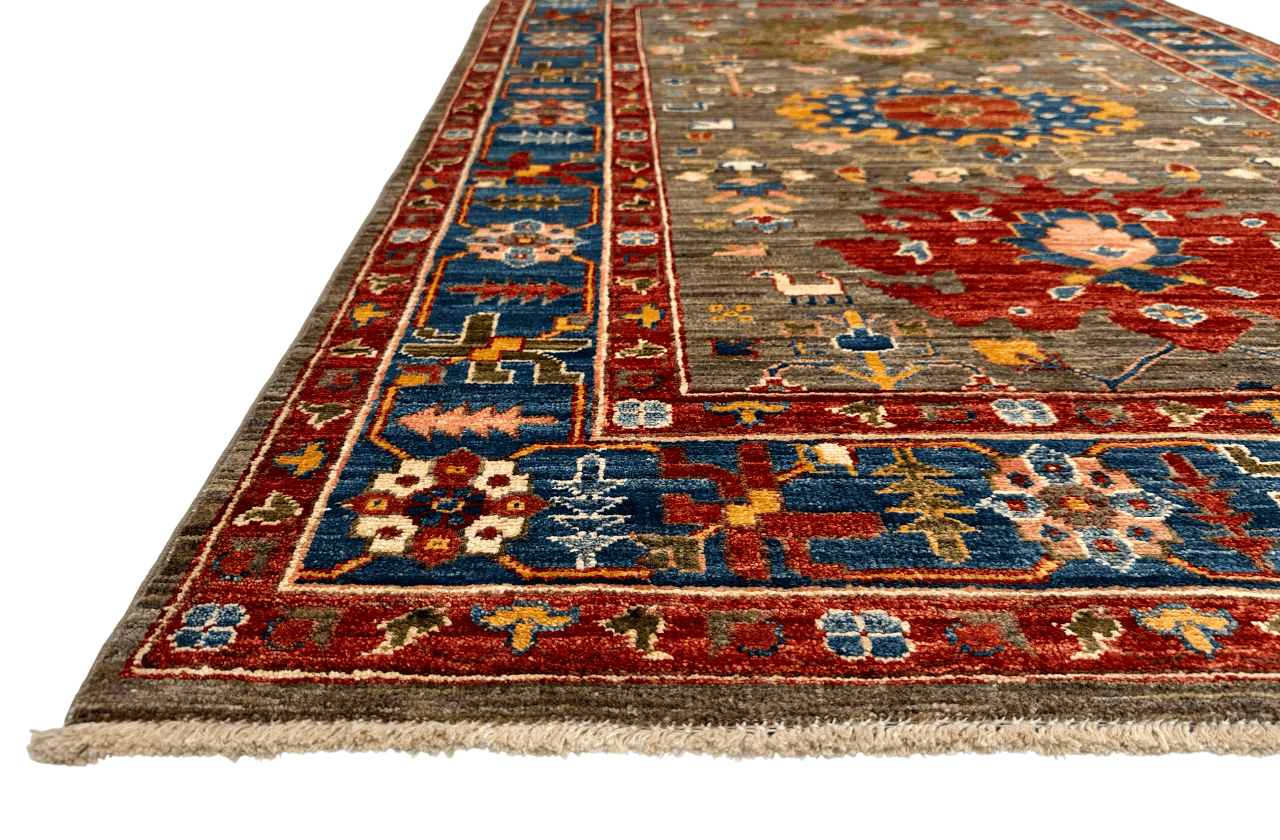 Afghan Ariyana (3'11"x5'09") brown/blue-2