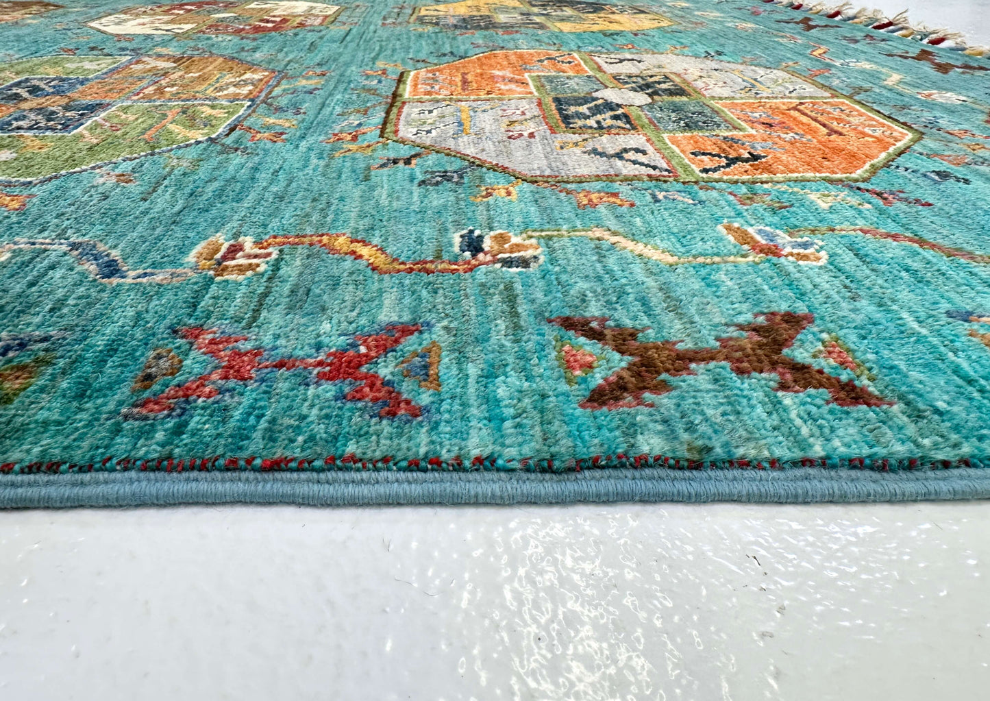 Afghan Ersari (4'01"x6'02") turquoise/multicolor-3