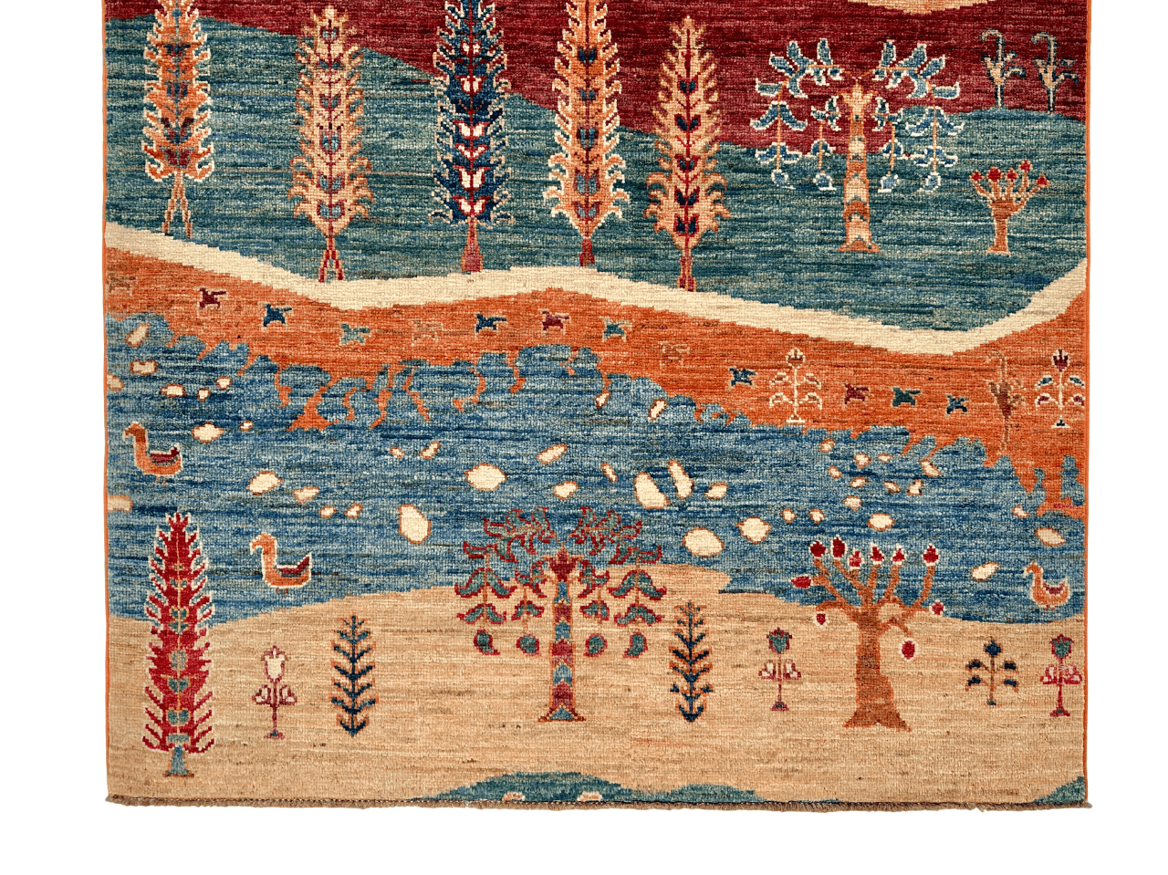 Afghan Gabbeh - Trees (3'05"x5'01") multicolor/rust-1