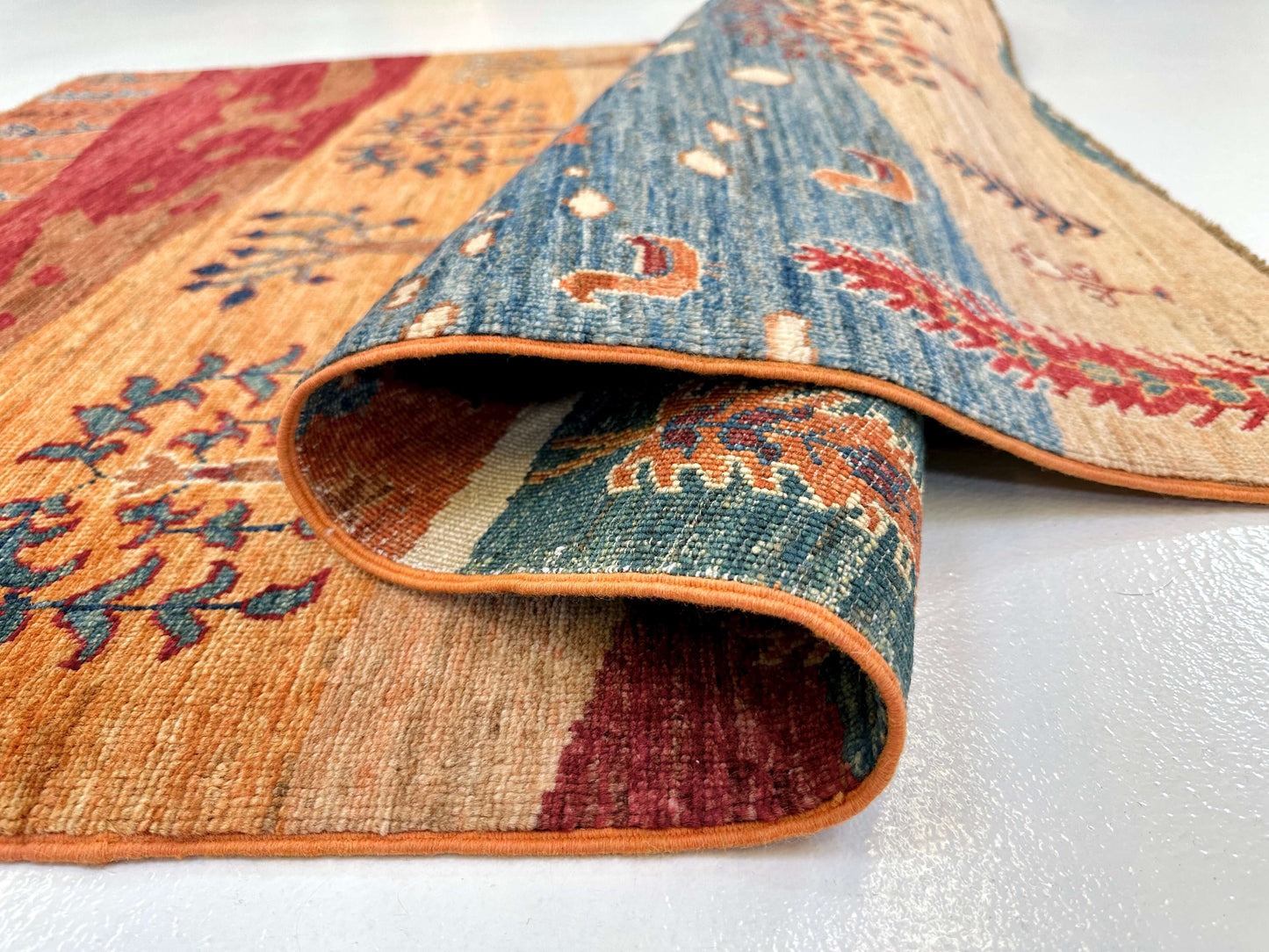 Afghan Gabbeh - Trees (3'05"x5'01") multicolor/rust-4