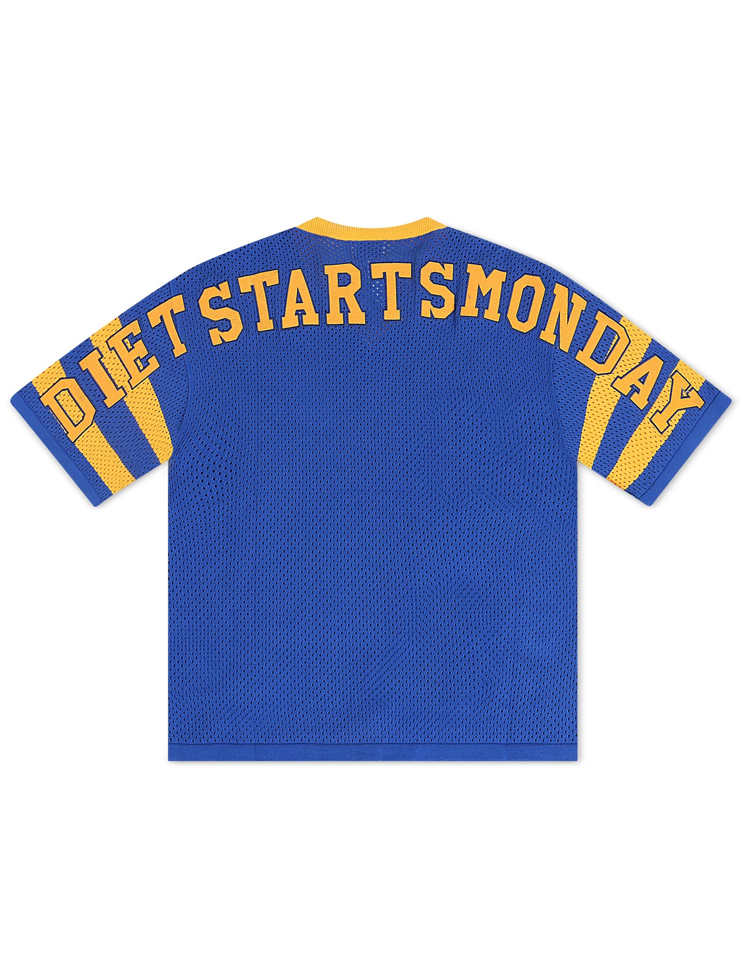 Diet Starts Monday Cropped Knit Jersey - Blue/Yellow