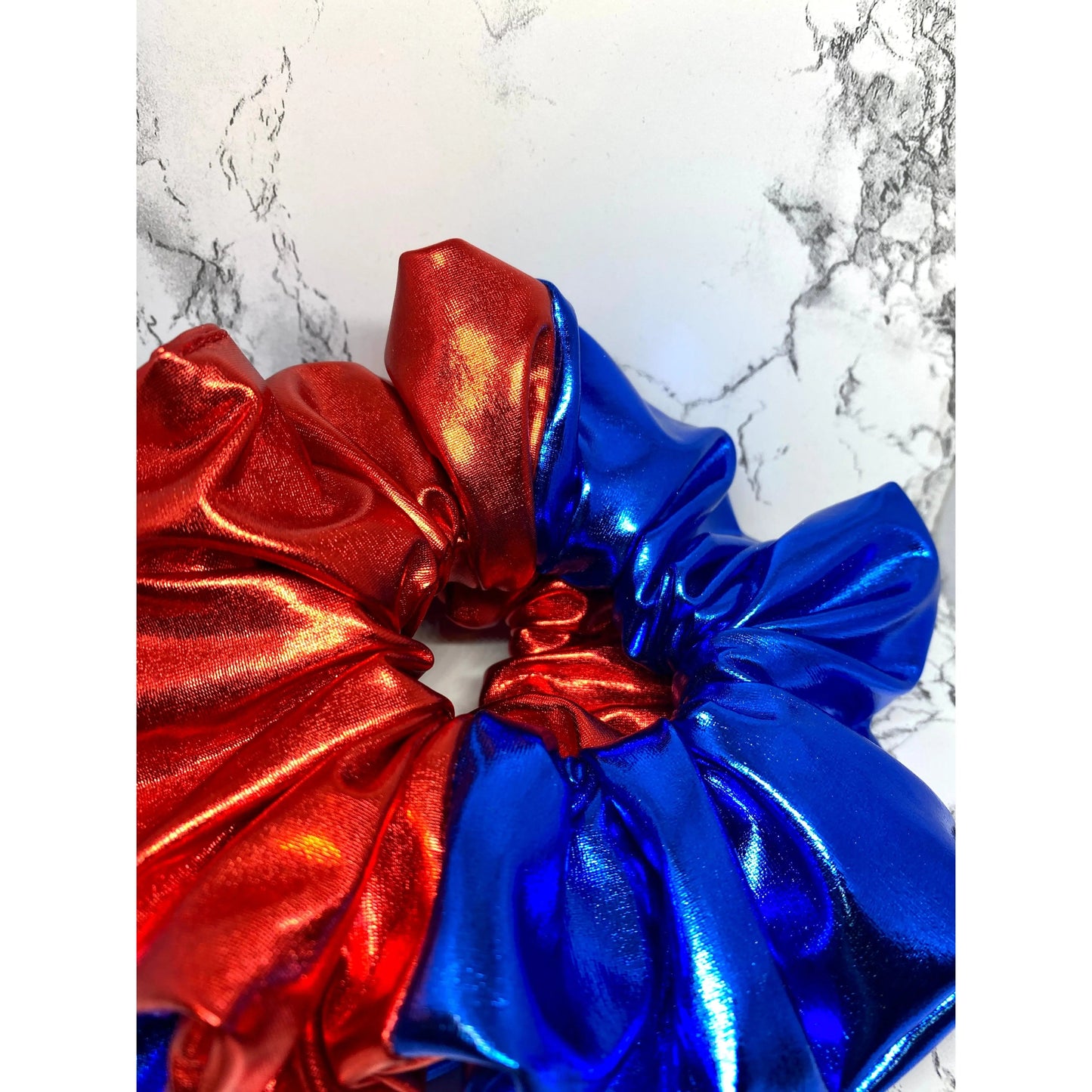 4th of July Faux Leather Scrunchie
