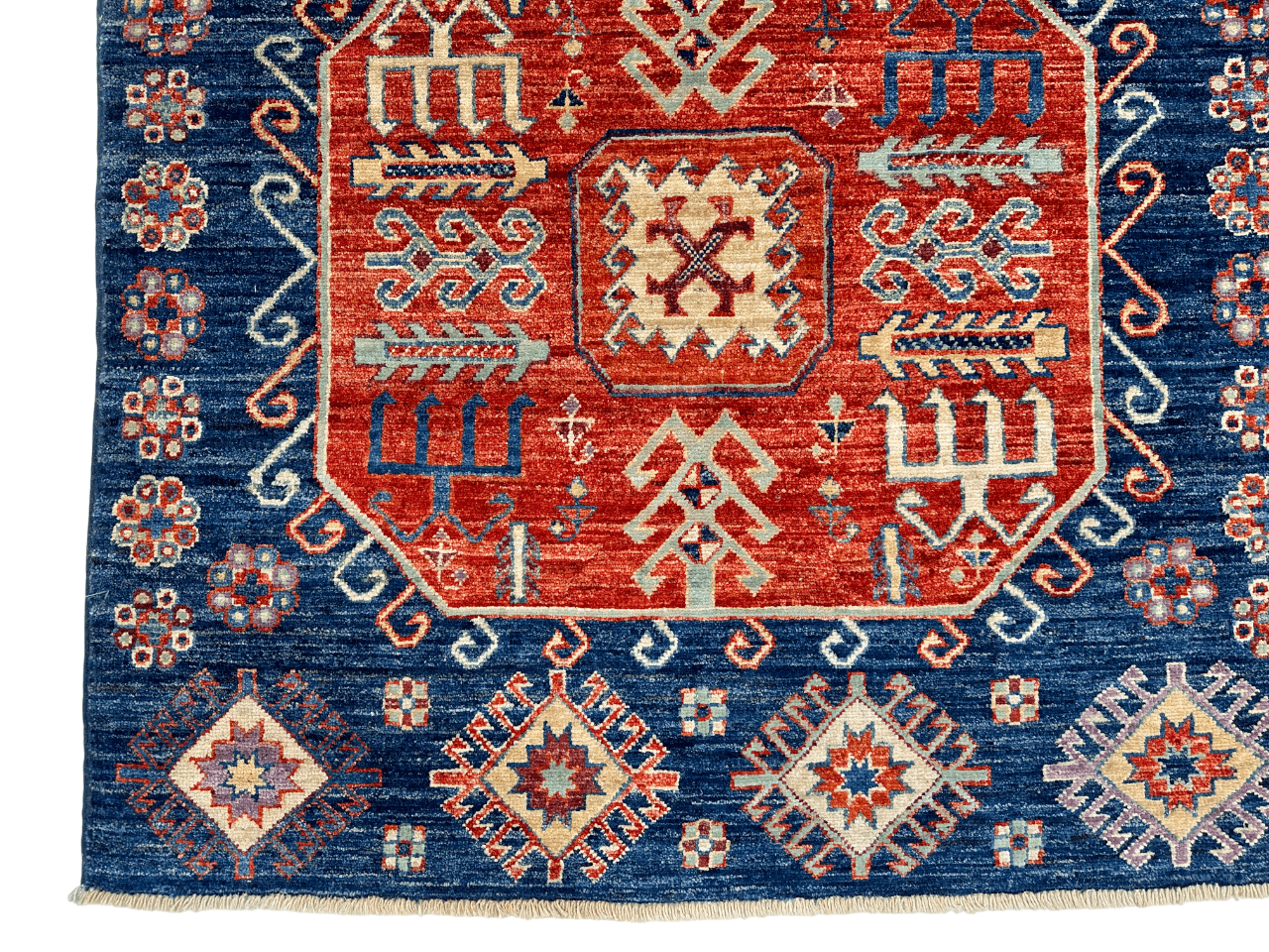 Afghan Turkoman (3'10"x10'01") blue/red-2