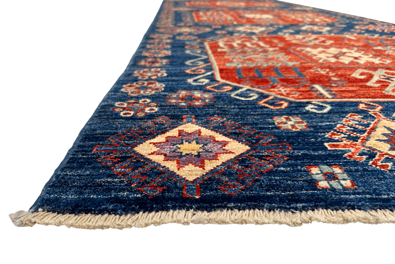 Afghan Turkoman (3'10"x10'01") blue/red-1