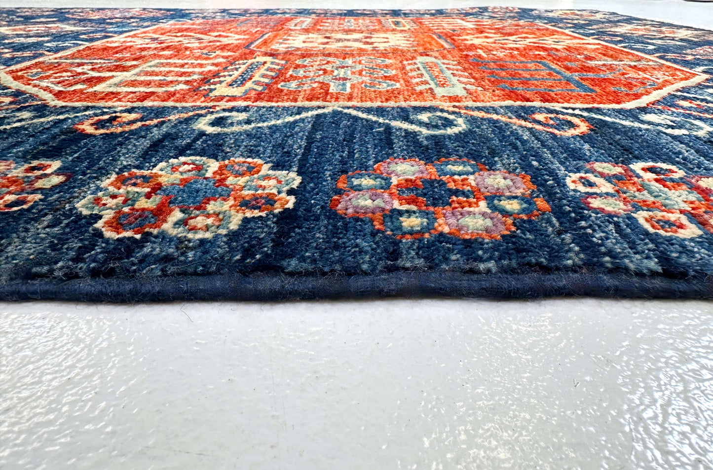 Afghan Turkoman (3'10"x10'01") blue/red-3