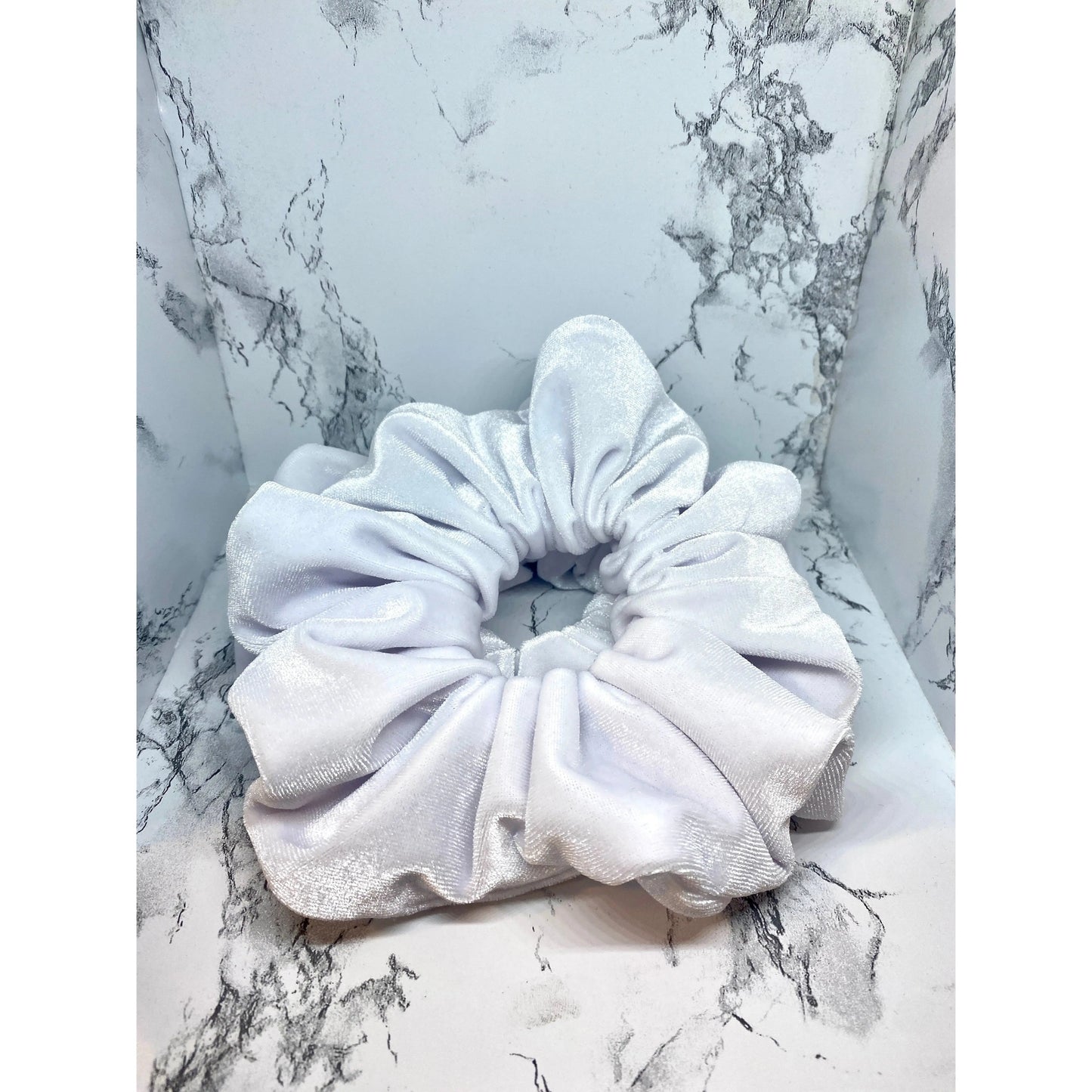 White Velvet Scrunchie