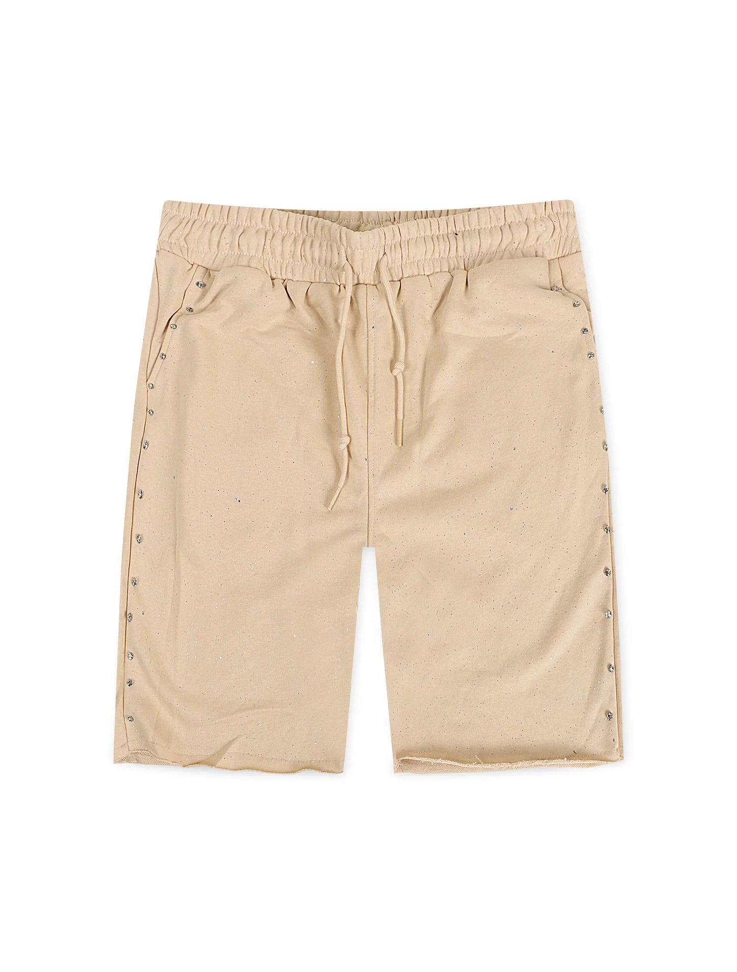 Bkys Rhinestone Shorts - Beige
