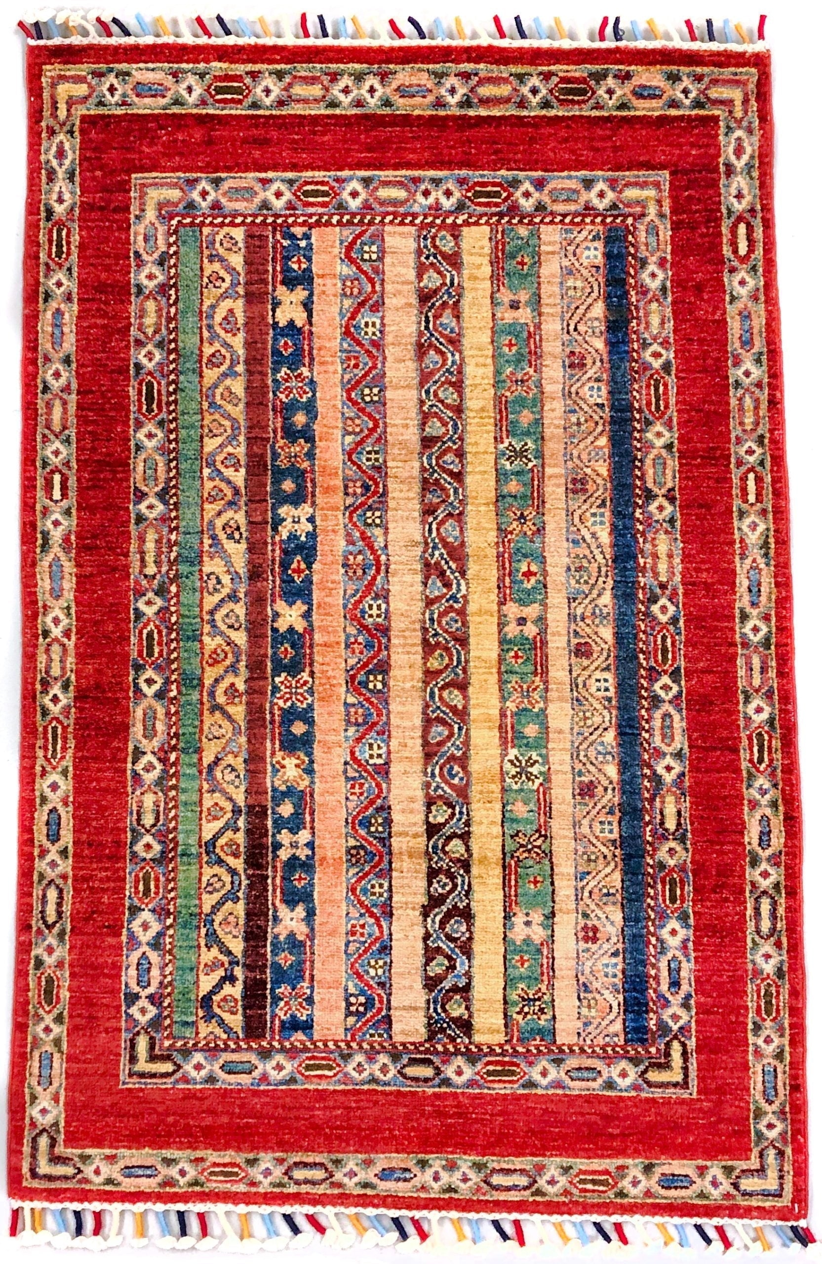Afghan Shawl (2x4) red/grn-0