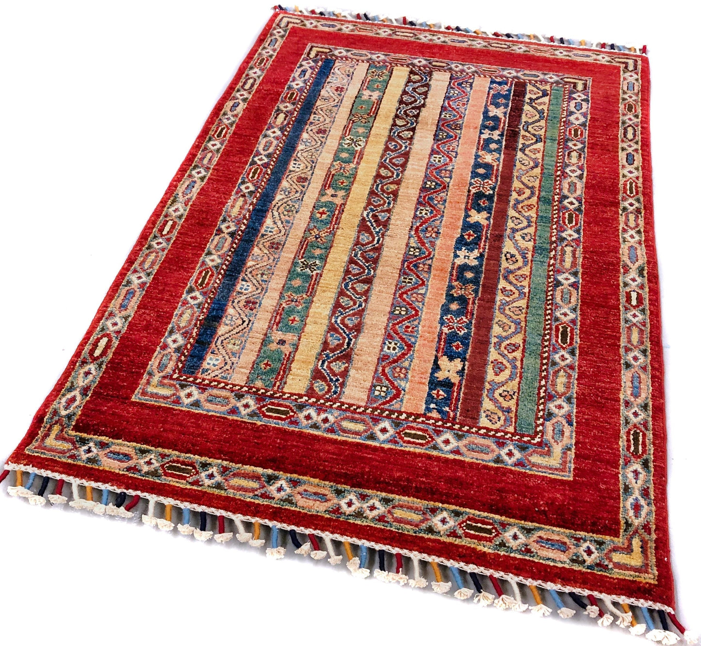Afghan Shawl (2x4) red/grn-4