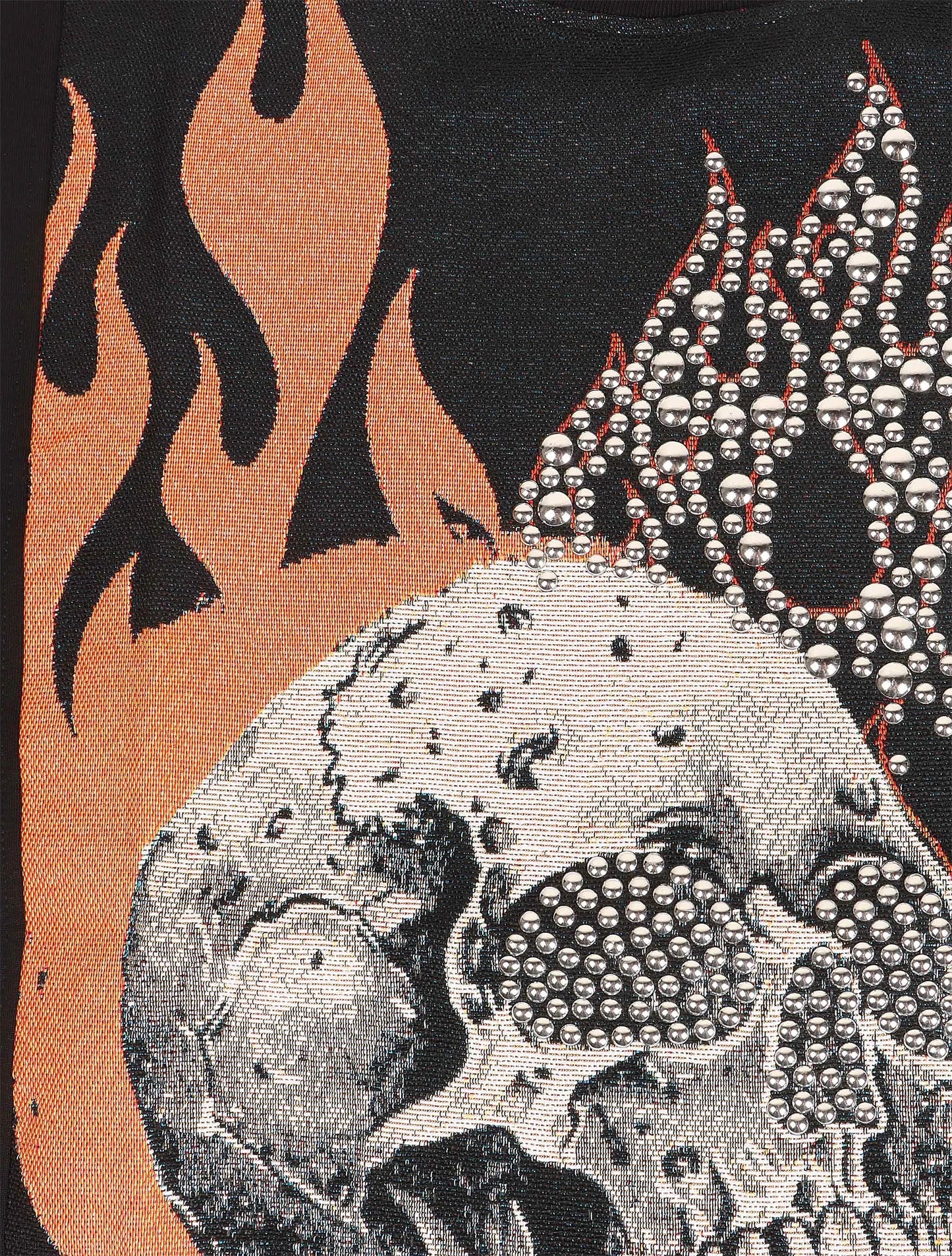 Majestik Mens Rock On Skull Tapestry Jacquard Tee - Black