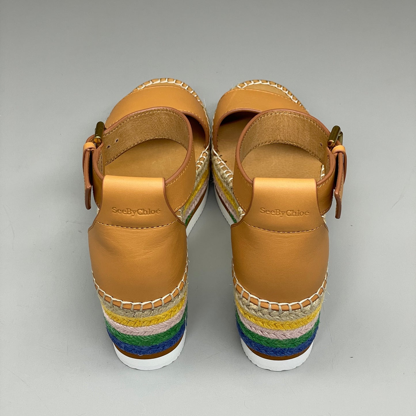 SEE BY CHLOÉ Glyn Espadrille Platform Sandals Multicolor Women’s Sz 6 EU 36 SB32201D