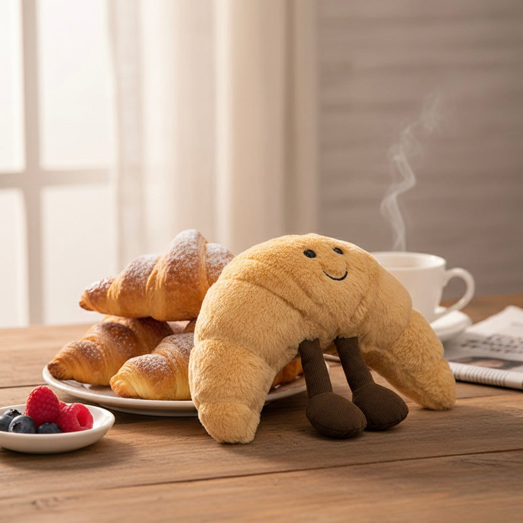 13" Giant Croissant Plushie | Ultra-Soft Aesthetic Food Pillow