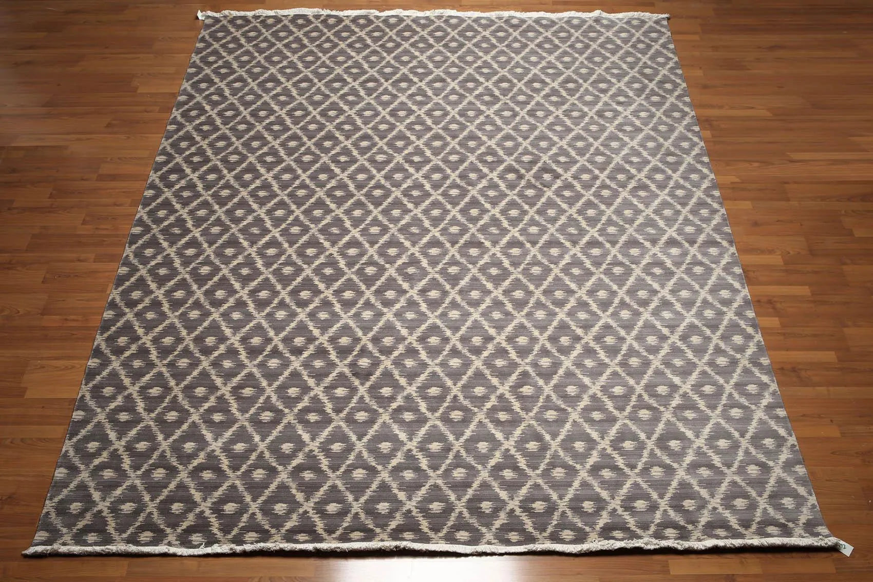 9' x 12' Hand knotted Oriental Area rug Wool full pile Modern Ikat Gray 9x12 ft-2