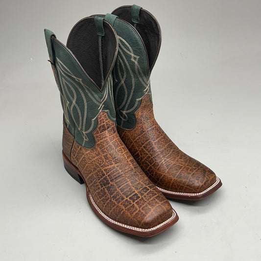 Tony Lama Tapadera Walnut Elephant Print Cowhide Style #TL317 Men's Size 8 EE