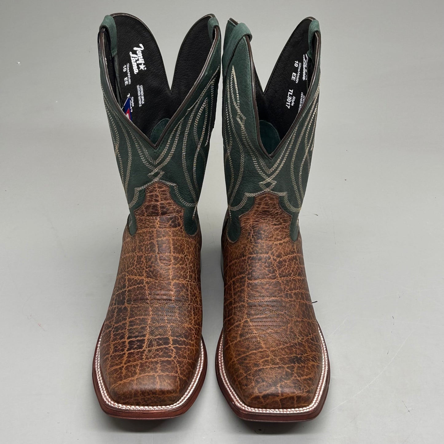 Tony Lama Tapadera Walnut Elephant Print Cowhide Style #TL317 Men's Size 8 EE