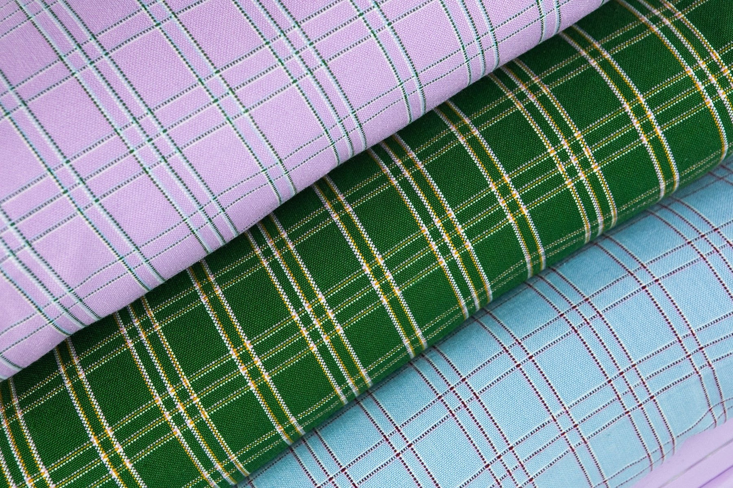 Chiapas Plaid Lilac Pillow