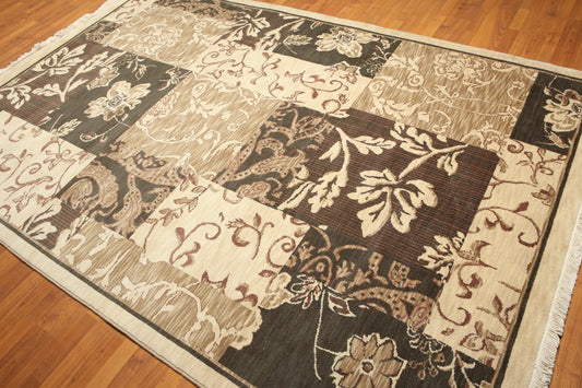Hand Knotted 100% Wool Traditional Rustic Oriental Area Rug Beige 6' x9'-0