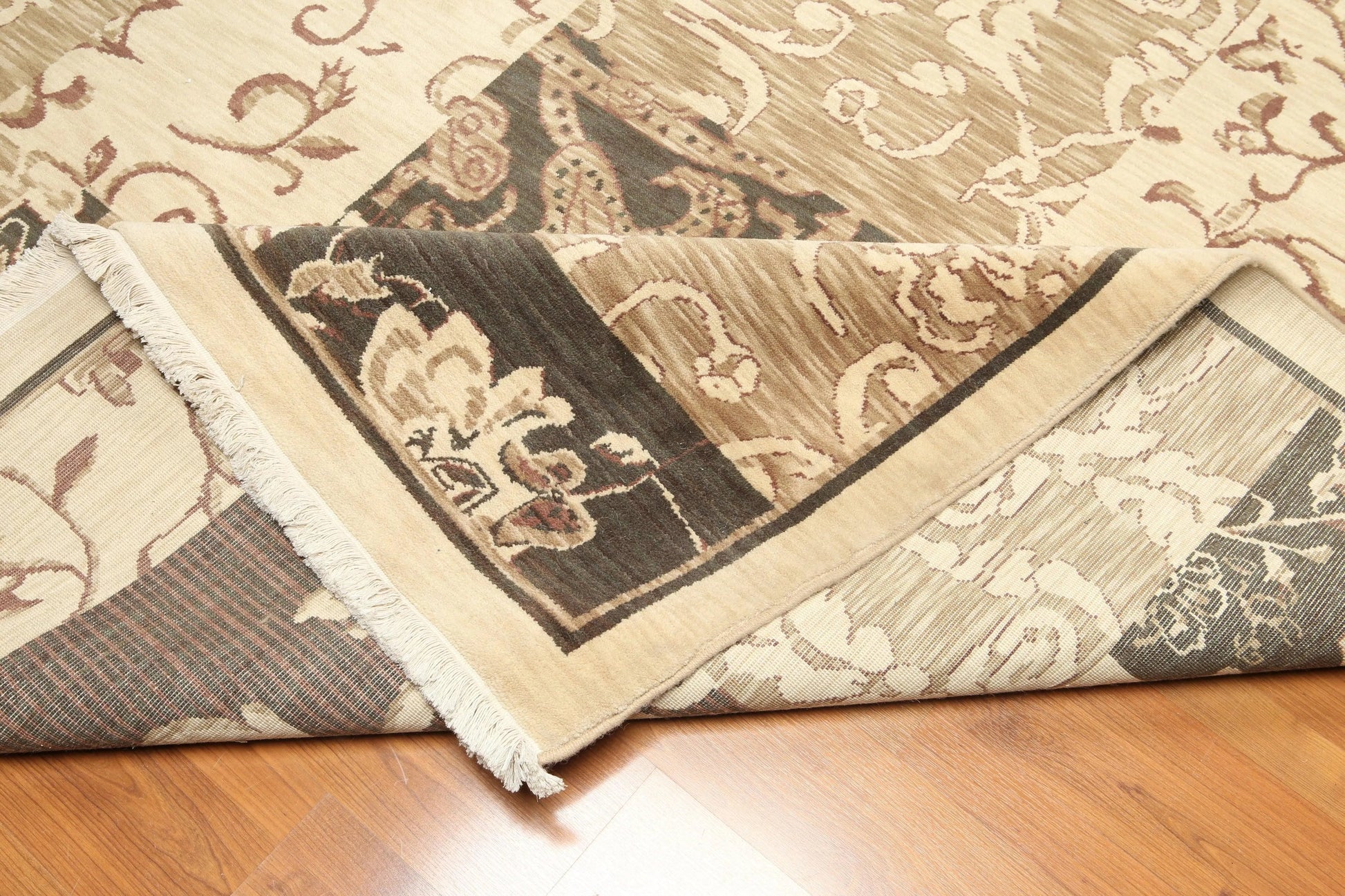 Hand Knotted 100% Wool Traditional Rustic Oriental Area Rug Beige 6' x9'-1