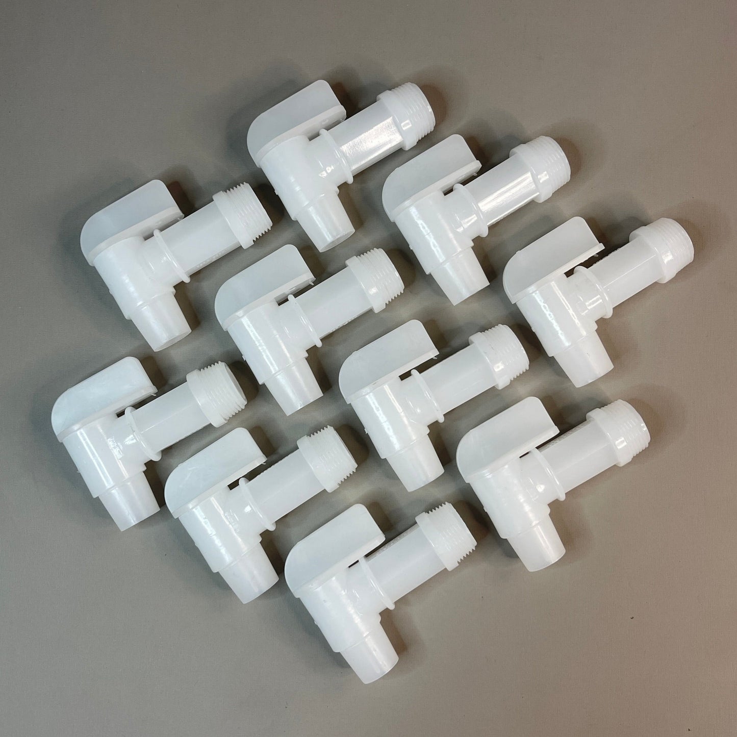 REIKE Flo-Rite Faucet 3/4" 10-PACK Plastic Drum, Barrel, Jug Faucet, Spigot White (New)