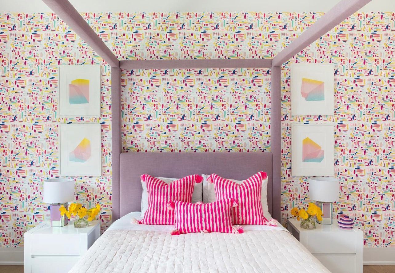 Antigua Pillow - Neon Pink and Yellow