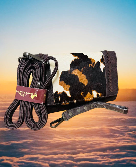 Montana West Hair-On Cowhide Crossbody Wallet