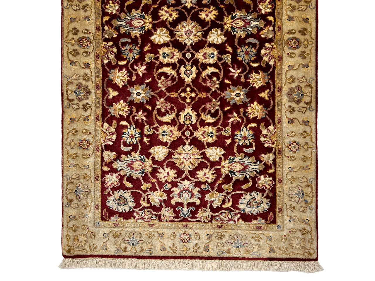 Wool w. silk Kumkapi red/ltgld 2x3-1