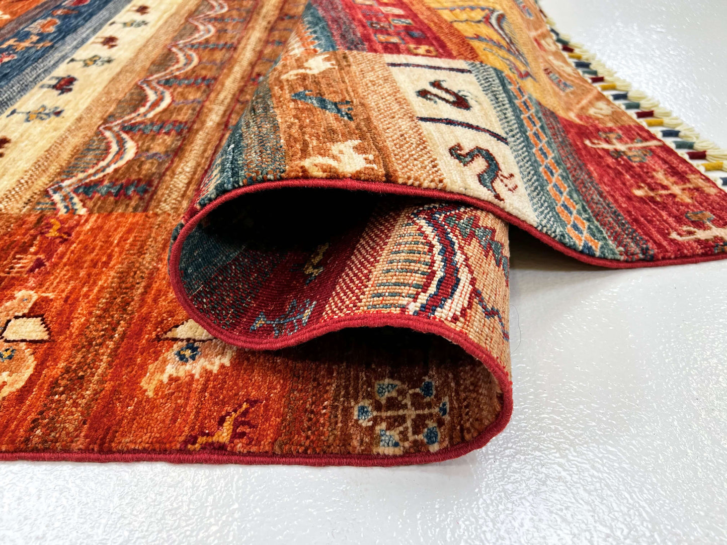 Khurjeen/Gabbeh (6'06"x6'10") rust/multicolor-4