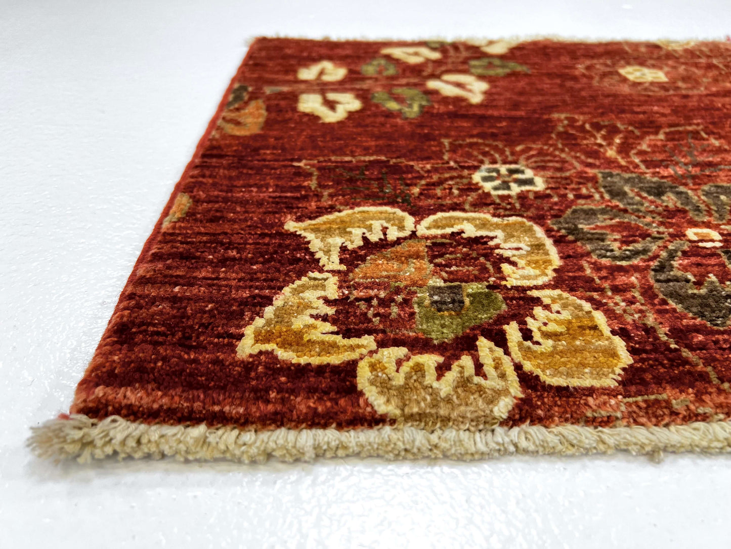 Vegetable-Dye with Silk Accents (18" square) rust-1