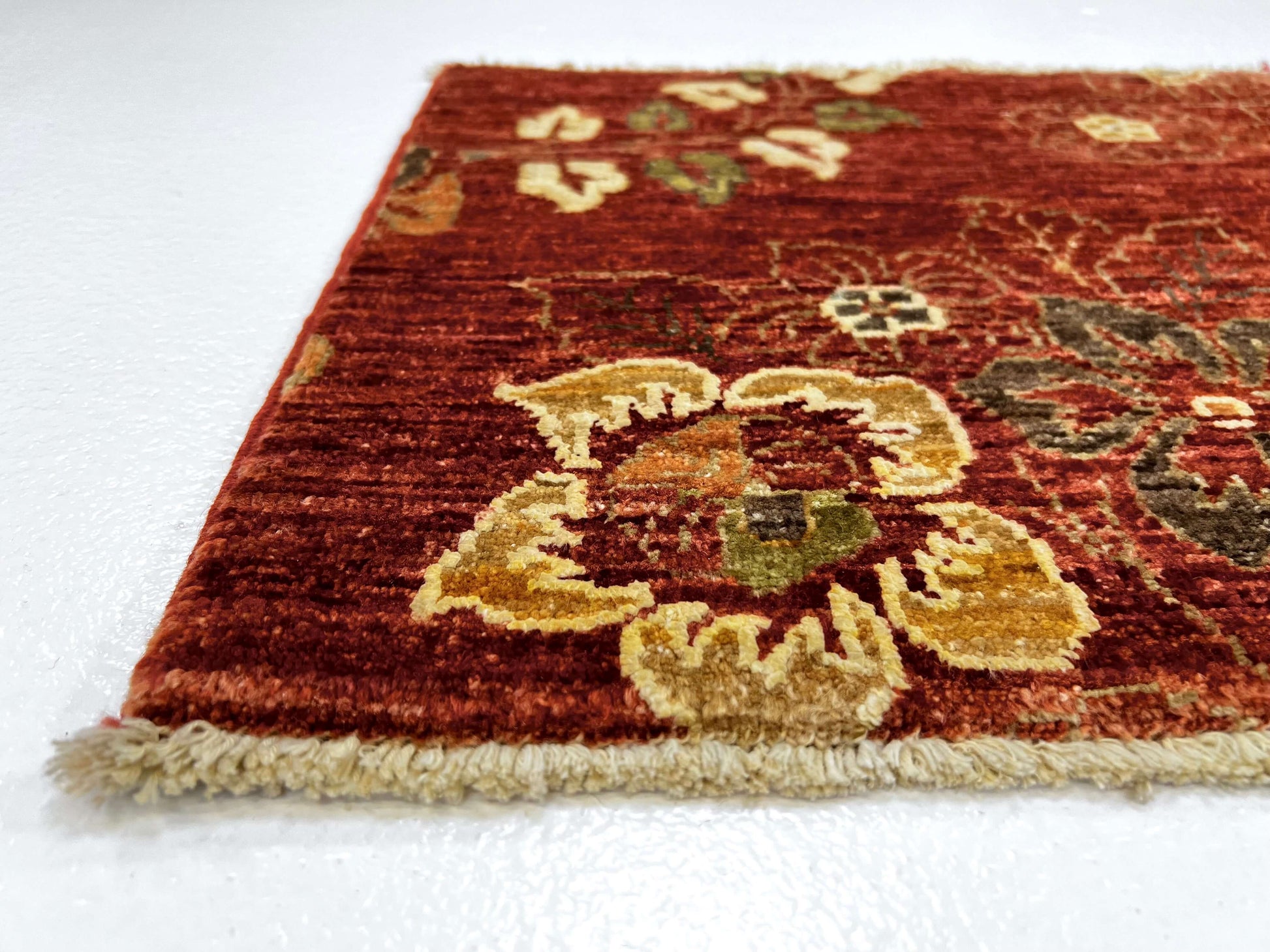 Vegetable-Dye with Silk Accents (18" square) rust-1