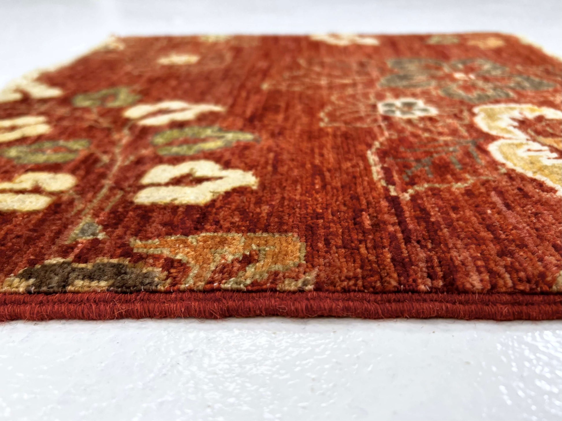 Vegetable-Dye with Silk Accents (18" square) rust-2