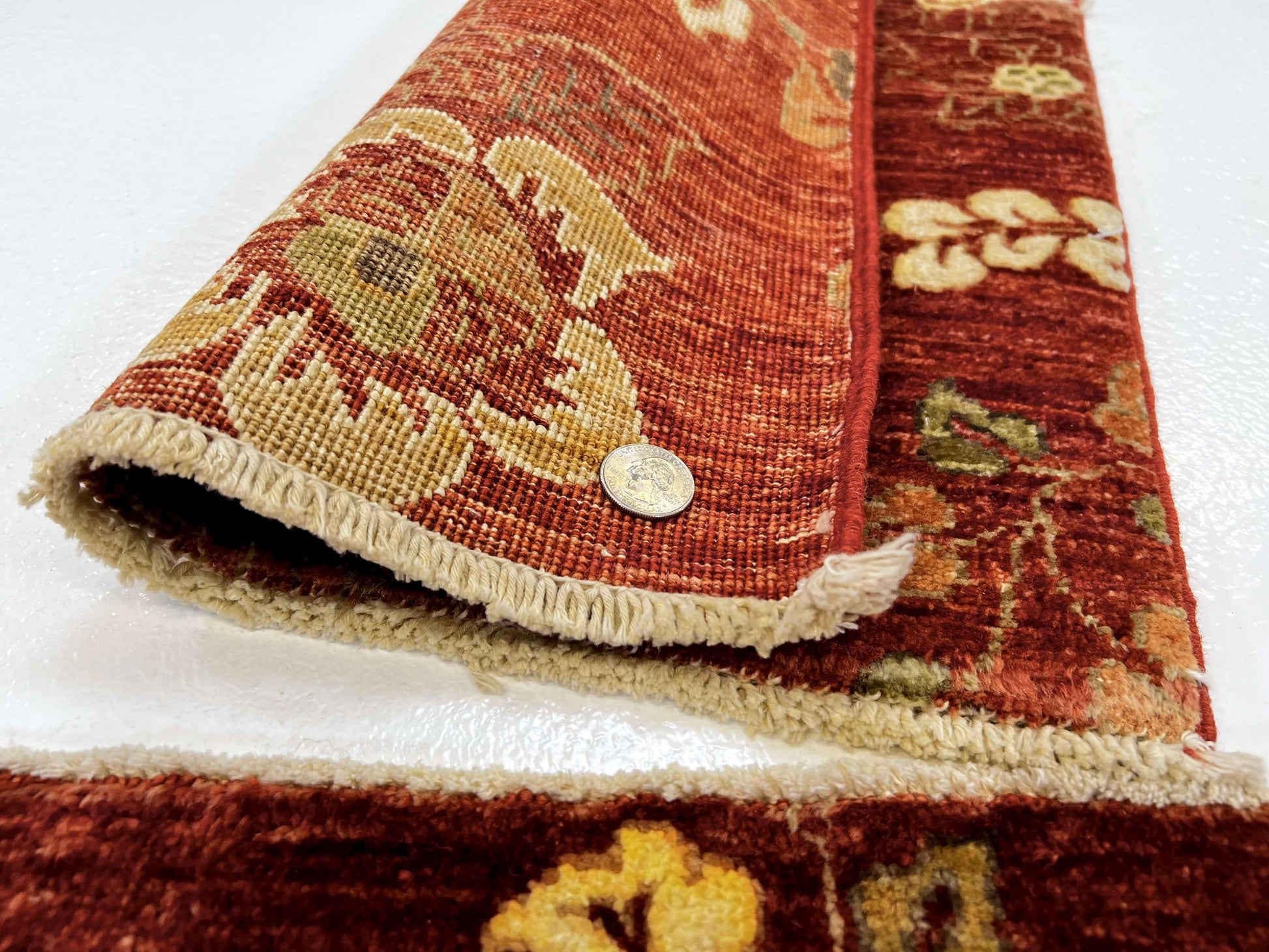 Vegetable-Dye with Silk Accents (18" square) rust-3