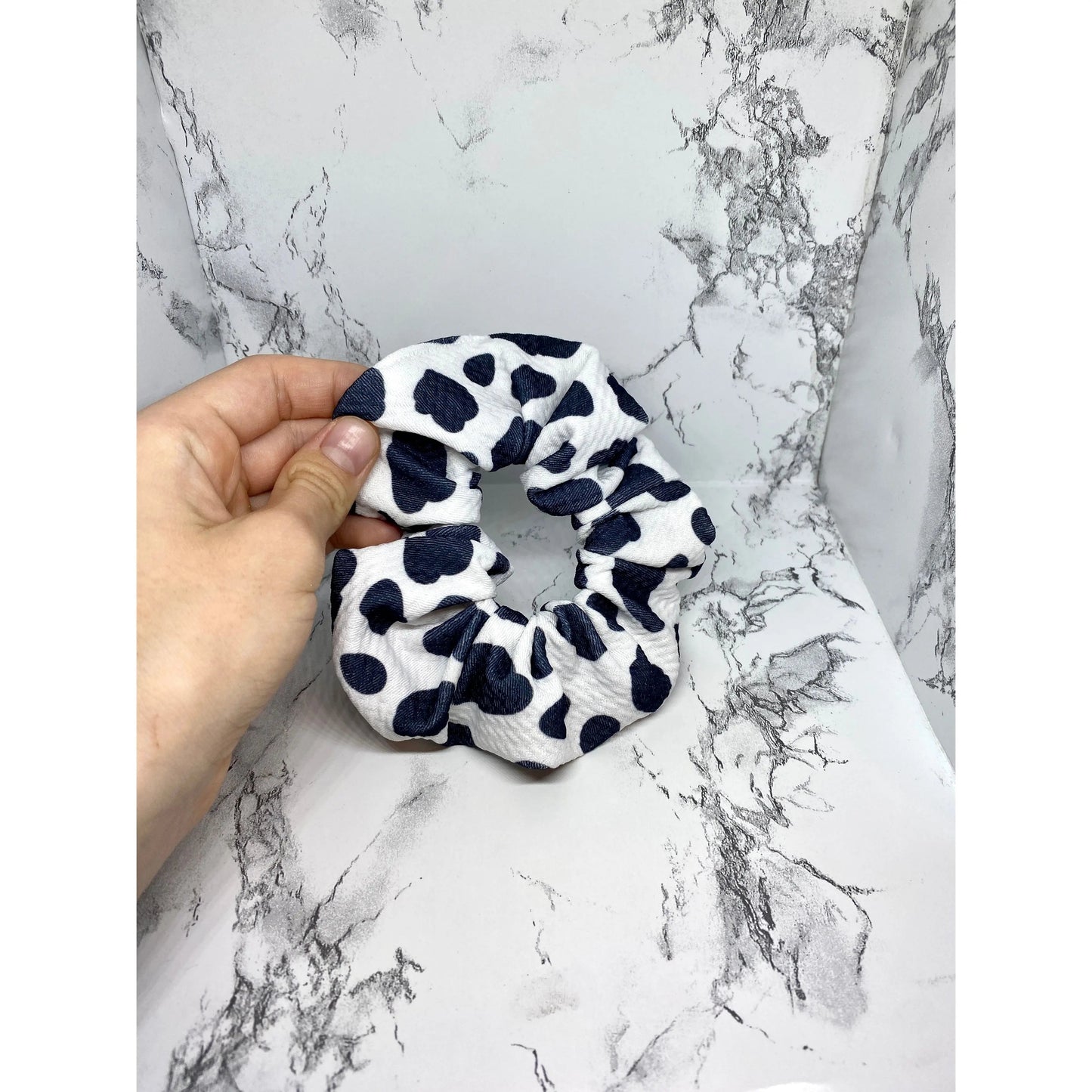 Mini Cow Print Bullet Scrunch