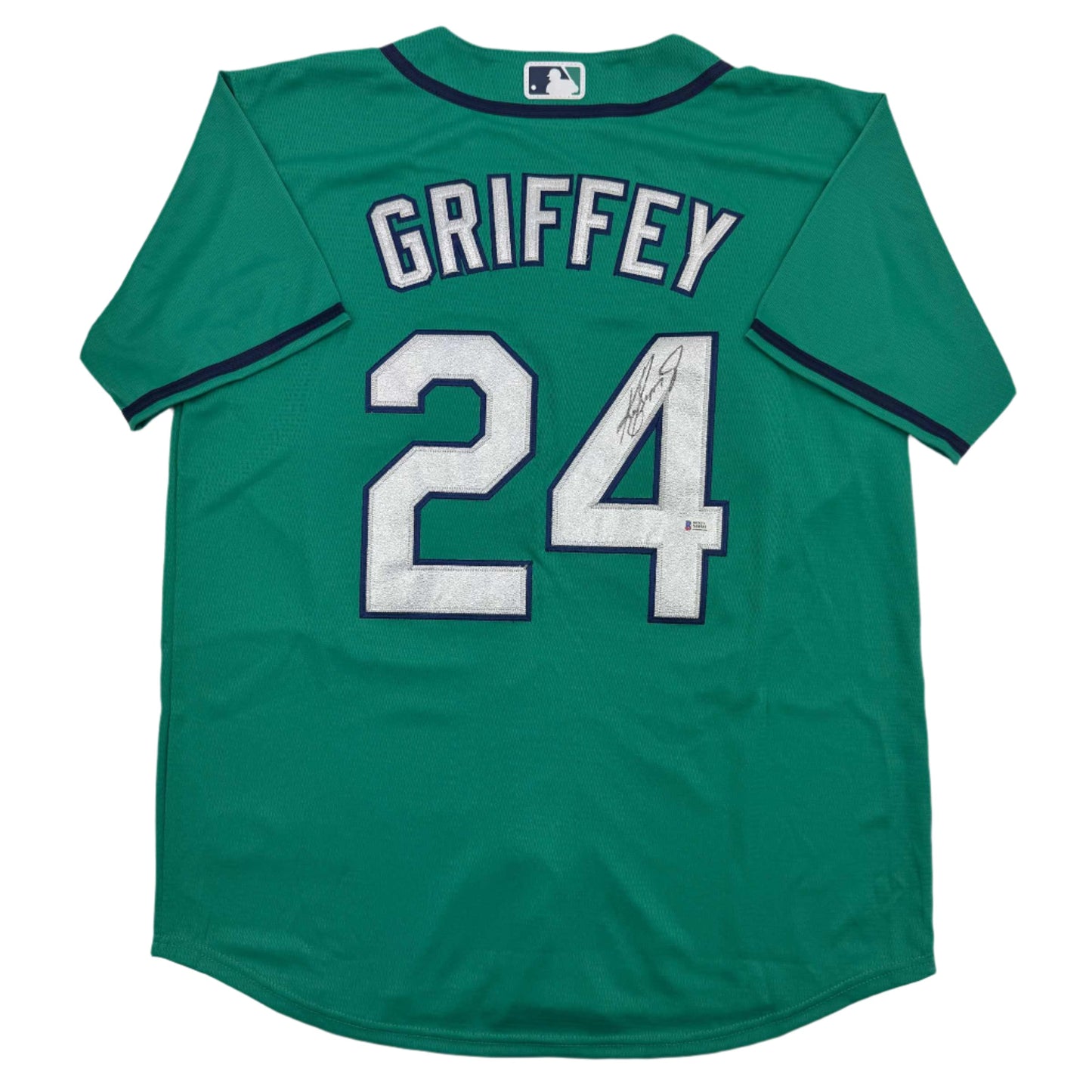 Autographed/Signed Ken Griffey Jr. Seattle Teal Baseball Jersey Beckett BAS COA