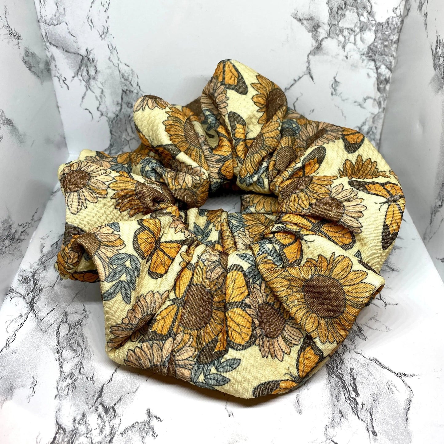 Butterfly Sunflower Bullet Scrunchie