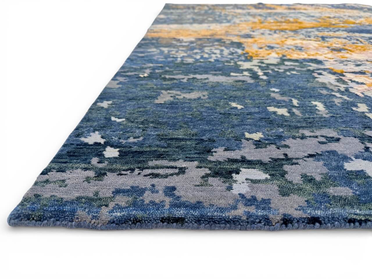 Contemporary Abstract (6x9) blue/gold-2
