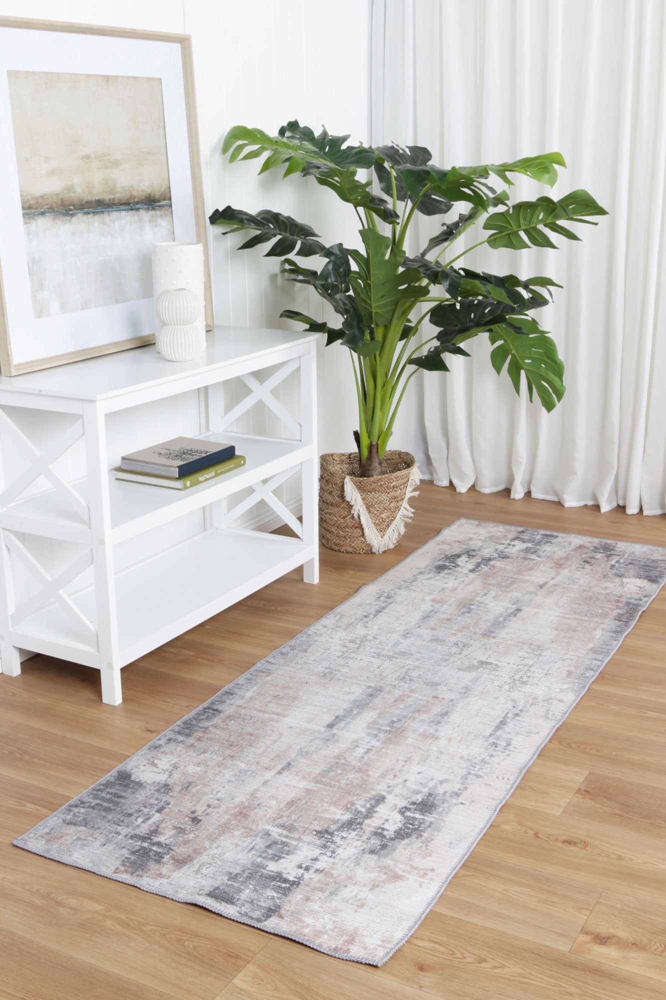 Abstract Twilight in Black : Runner Rug-1