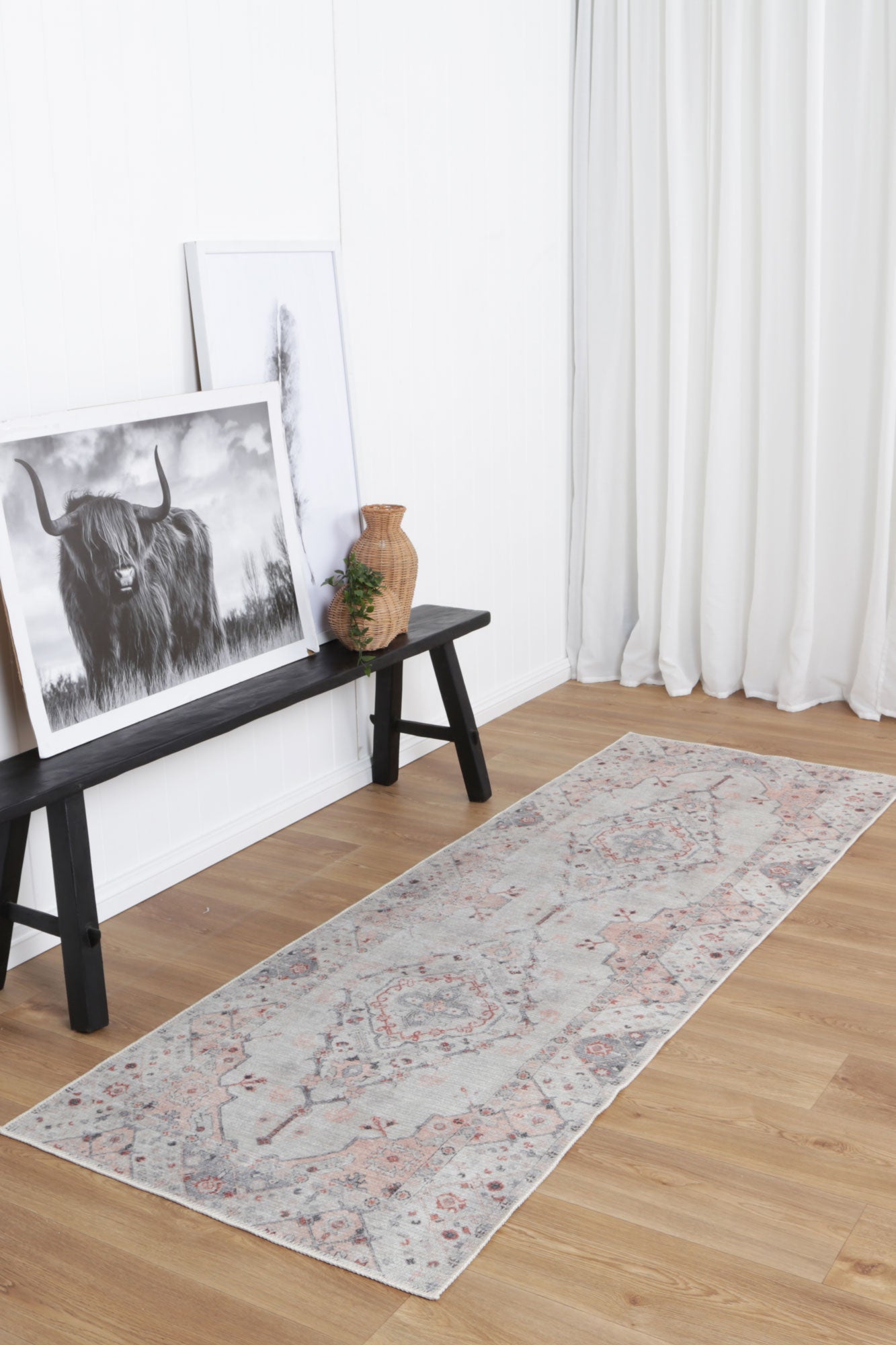 Sauville Modern Blush in Beige : Runner Rug-1