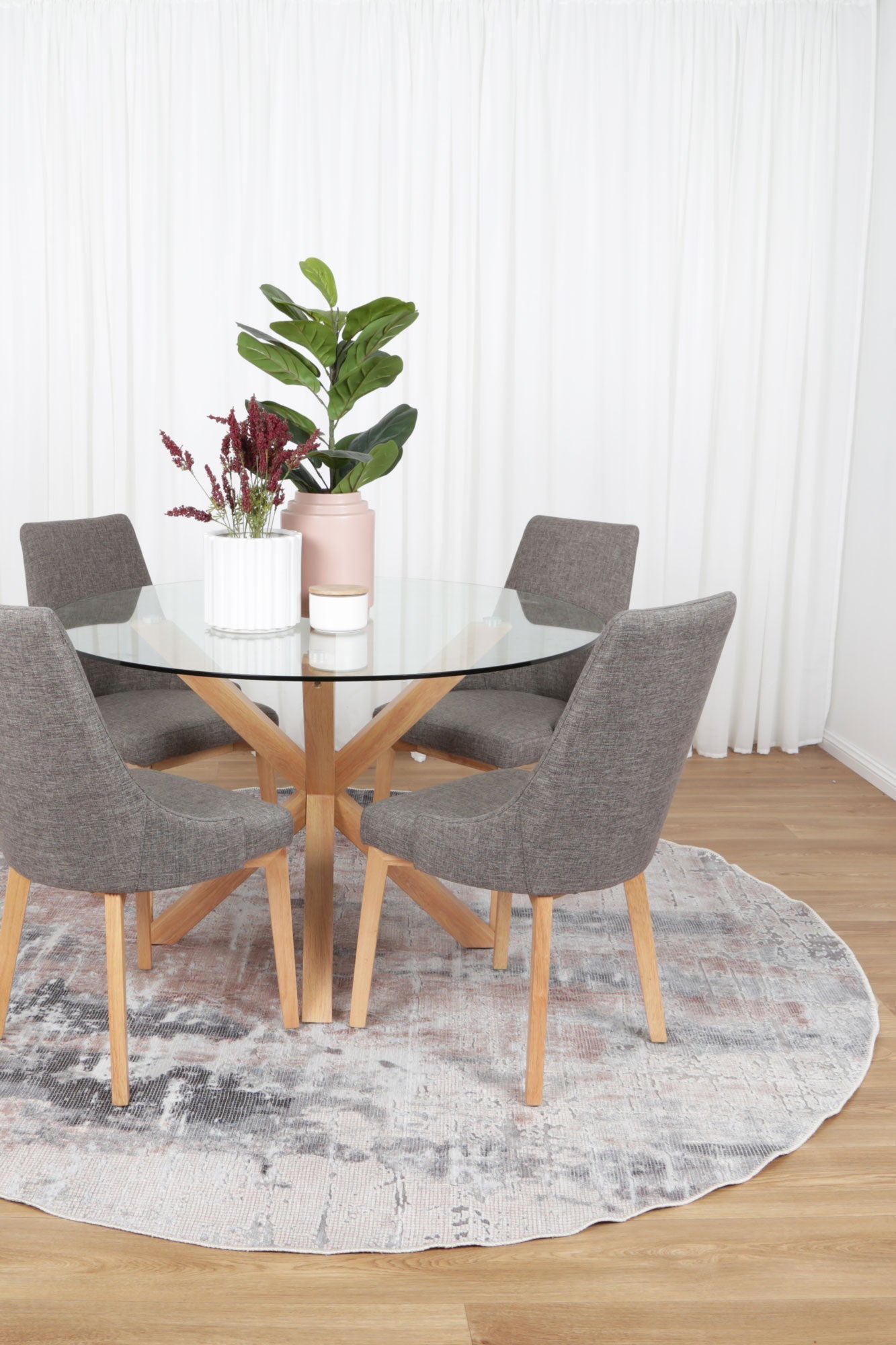 Abstract Twilight in Black : Round Rug-1