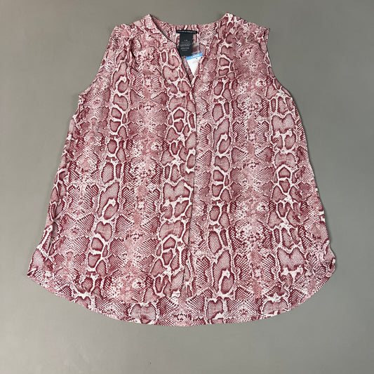 CHELSEA & THEODORE Sleeveless Blouse Women's Size L Pink Python 2165072 (NEW)