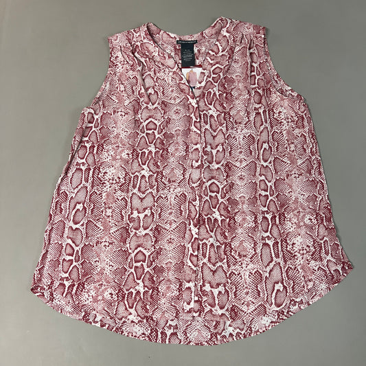 CHELSEA & THEODORE Sleeveless Blouse Women's Size XL Pink Python 2165072 (NEW)