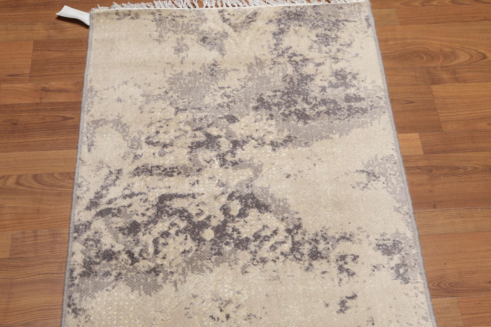 2'4" x 8' Hand Knotted Abstract Modern Wool Runner Area rug Ivory-2