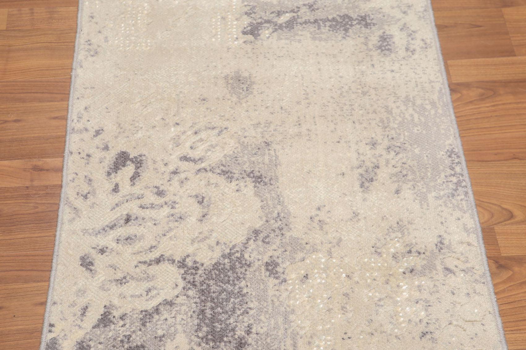 2'4" x 8' Hand Knotted Abstract Modern Wool Runner Area rug Ivory-3